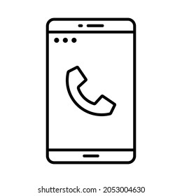 phone application line icon vector design, editable stroke line icon