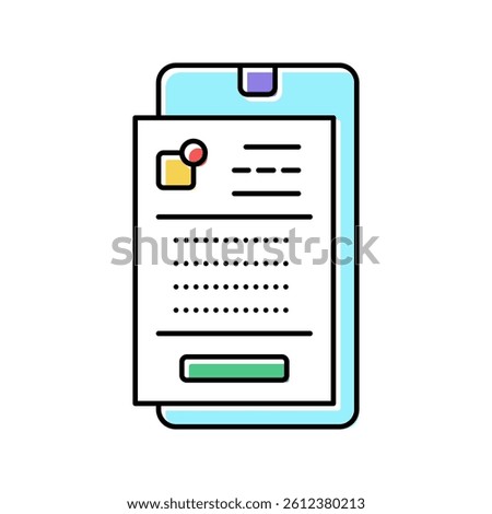 phone application lotto color icon vector. phone application lotto sign. isolated symbol illustration