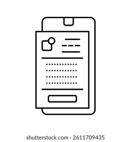 phone application lotto line icon vector. phone application lotto sign. isolated contour symbol black illustration