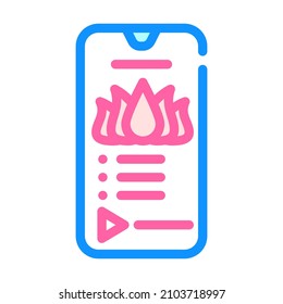 phone application for meditation color icon vector. phone application for meditation sign. isolated symbol illustration