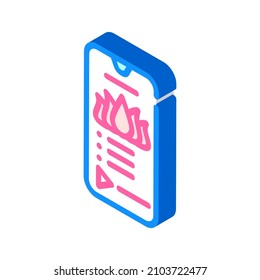 aplicación telefónica para meditación vector de icono isométrico. aplicación de teléfono para señal de meditación. ilustración de símbolo aislado