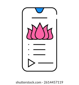 phone application for meditation line icon vector. phone application for meditation sign. isolated symbol illustration