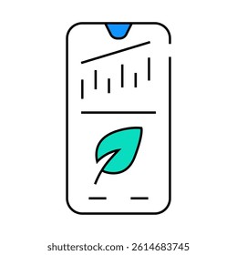 phone application for monitoring chia cryptocurrency rate line icon vector. phone application for monitoring chia cryptocurrency rate sign. isolated symbol illustration