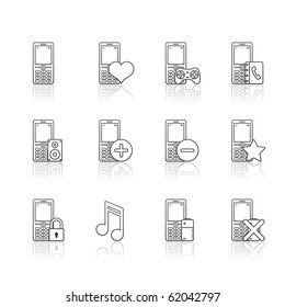 Phone Applications icon set 11 - Strokes Series.  Vector eps 8 format, easy to edit.