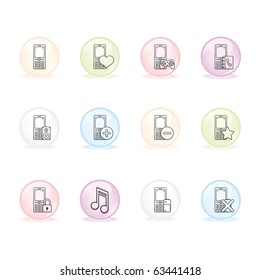 Phone Applications icon set 11 - Sphere Series.  Vector eps 8 format, easy to edit.
