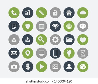 Phone Apps Icons Set Smart Phone Standard Operation System Vector Symbol 