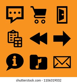 phone, archive, receive, internet, group and cartoon icon vector set. Flat vector design with filled icons. Designed for web and software interfaces
