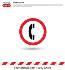 Phone Area - Red Circle Traffic sign icon