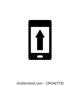 Phone, arrow up, upload vector icon. Simple element illustration from UI concept.  Mobile concept vector illustration. Phone, arrow up, upload vector icon