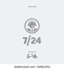 Phone assistance 7/24 - Vector web icon