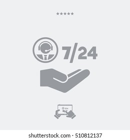 Phone assistance 7/24 - Vector web icon