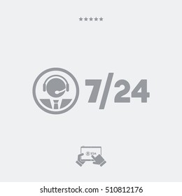 Phone assistance 7/24 - Vector web icon