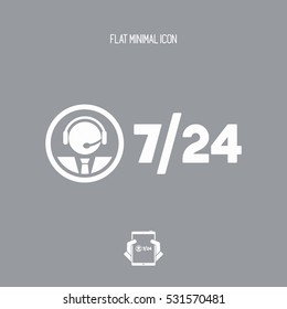 Phone assistance 7/24 - Vector web icon