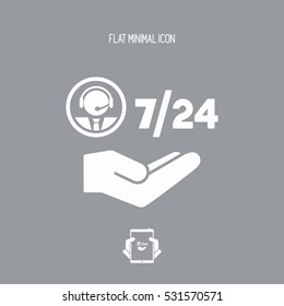 Phone assistance 7/24 - Vector web icon