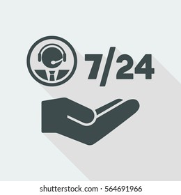 Phone assistance 7/24 - Vector web icon