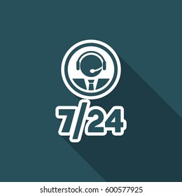 Phone assistance 7/24 - Vector web icon
