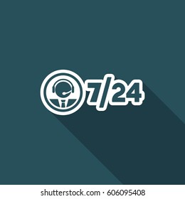 Phone assistance 7/24 - Vector web icon