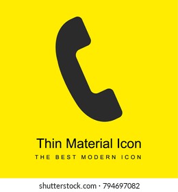 Phone auricular bright yellow material minimal icon or logo design