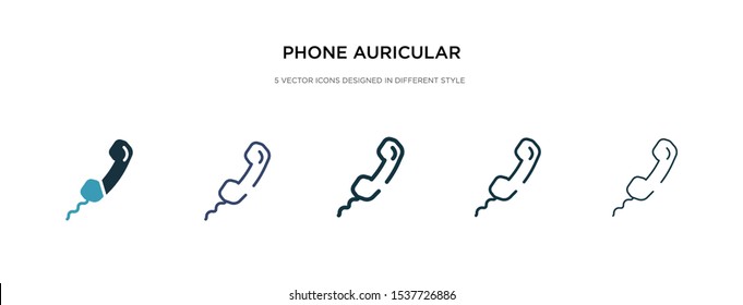 phone auricular with cable icon in different style vector illustration. two colored and black phone auricular with cable vector icons designed in filled, outline, line and stroke style can be used