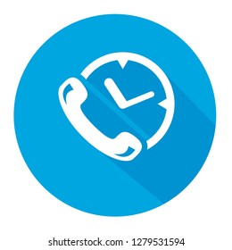  Phone auricular and clock delivery symbol  vector icon illustration