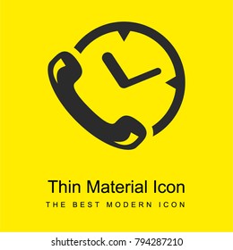 Phone auricular and clock delivery symbol bright yellow material minimal icon or logo design