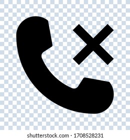 Phone auricular with a cross sign icon vector icon. Simple element illustration. Phone auricular with a cross sign symbol design on blank background