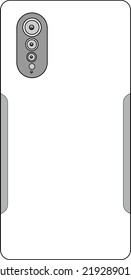 Phone back design with white display, latest phone design, vector design