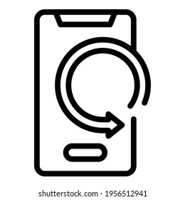 Phone backup icon. Outline Phone backup vector icon for web design isolated on white background