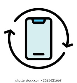 Icono de copia de seguridad del teléfono. Icono del Vector de respaldo del teléfono para el Diseño web aislado en el color de fondo blanco plano