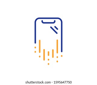 Phone backup sign. Smartphone recovery line icon. Mobile device symbol. Colorful outline concept. Blue and orange thin line smartphone recovery icon. Vector