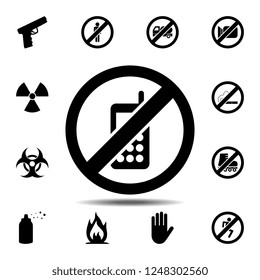 Phone ban, forbiddance icon. Simple outline vector element of ban, prohibition, forbiddance set icons for UI and UX, website or mobile application