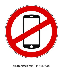 Phone ban sign - stock vector