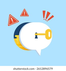 Phone bank scammer. Extortion money from credit debit card, protecting swindle attack on call or online banking app, financial fraud mask vector illustration. 