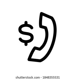 icono de banca telefónica o logotipo símbolo de señalización aislado ilustración vectorial - iconos vectoriales de estilo negro de alta calidad
