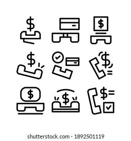 Icono de la banca telefónica o logotipo símbolo de señas aislado ilustración vectorial - Colección de iconos vectores de estilo negro de alta calidad
