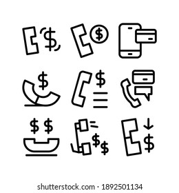 Icono de la banca telefónica o logotipo símbolo de señas aislado ilustración vectorial - Colección de iconos vectores de estilo negro de alta calidad
