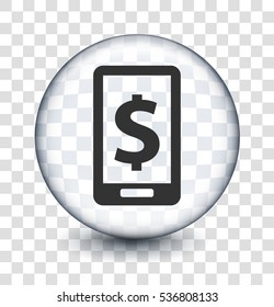 Phone Banking on Transparent Round Button