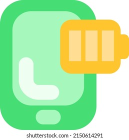 Phone battery charge, illustration, vector on a white background.