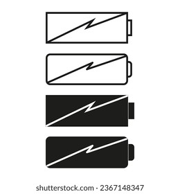 Batería de teléfono con icono de carga. Ilustración vectorial. EPS 10.