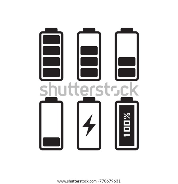 Phone Battery Charging Isolate On White Stock Vector (Royalty Free ...