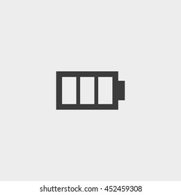Phone battery icon in a flat design in black color. Vector illustration eps10