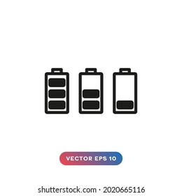 Phone battery icon on white background