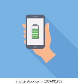 Phone battery icon vector 