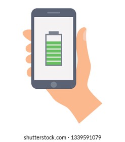 Phone battery icon vector 