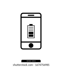 Plantilla de logotipo de iluminación del vector de la batería del teléfono
