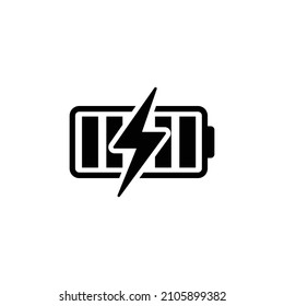 Ilustración simple de un vector de icono plano de la batería del teléfono. Cargando el vector de icono de la batería.