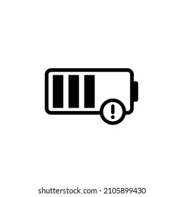 Ilustración simple de un vector de icono plano de la batería del teléfono. Sin vector de icono de carga