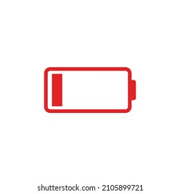 Phone battery simple flat icon vector illustration. Low battery icon vector