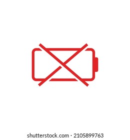 Phone battery simple flat icon vector illustration. No charging icon vector