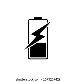 Phone battery vector icon. Flat icon symbol charging telephone battery
